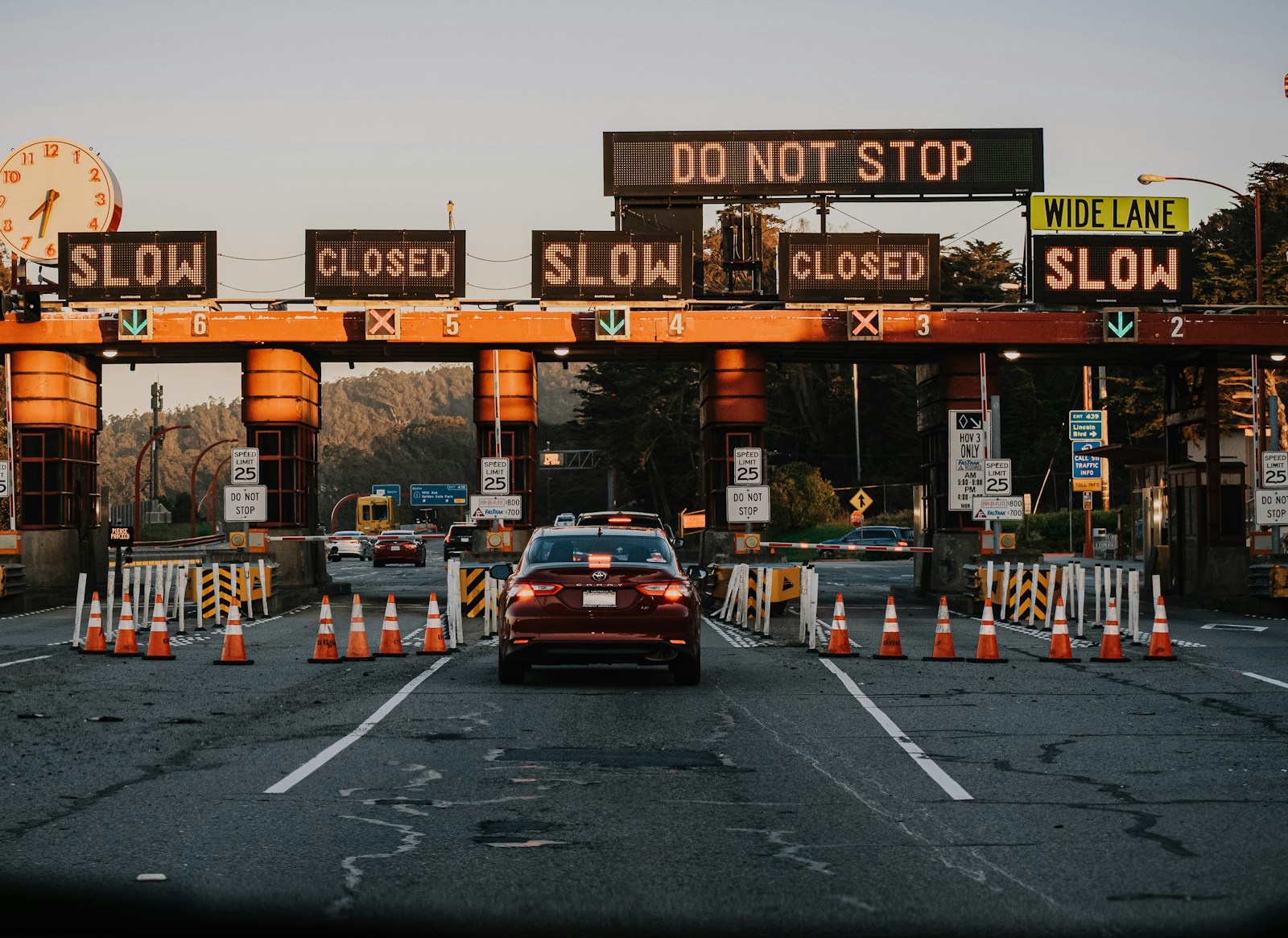 Closed highway, slow trafic